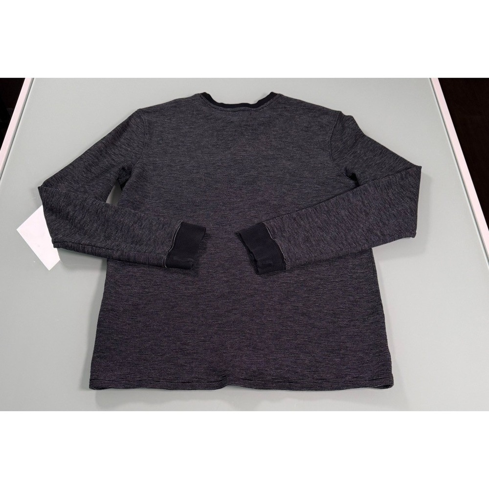 ROCK & REPUBLIC Gray & Black Cotton Blend Mens 4 Button Henley - Medium - Picture 2 of 11